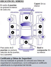 Autopartes grabadas