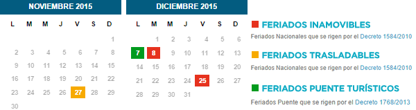 FInes de Semana Largos 2015