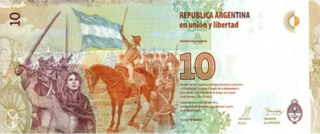 Billete 10 reverso