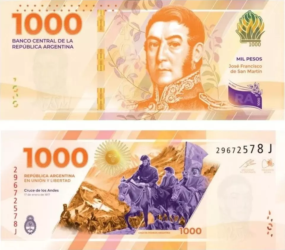 Nuevo billete de $1000