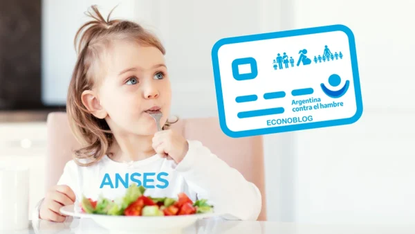 Nena con remera de Anses y Tarjeta Alimentar