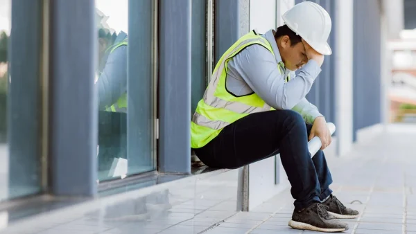 Trabajador triste pensando