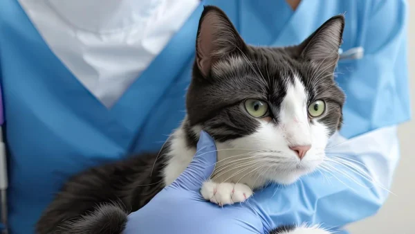 Gato en el veterinario