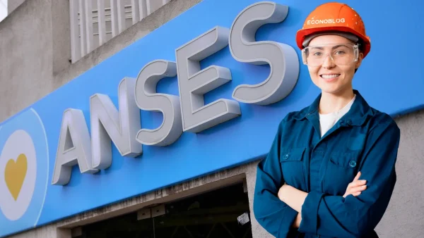 Trabajador frente a la oficina de Anses