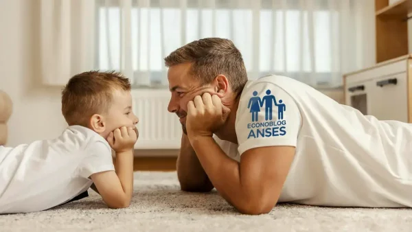 Padre del SUAF con remera de la Anses