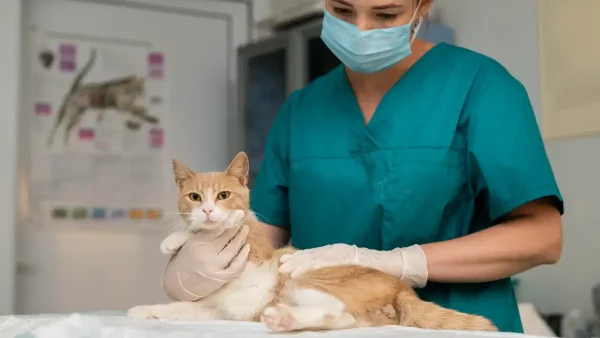 Gato en la veterinaria