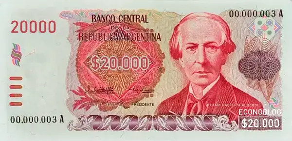 Alberdi en billete de $20.000