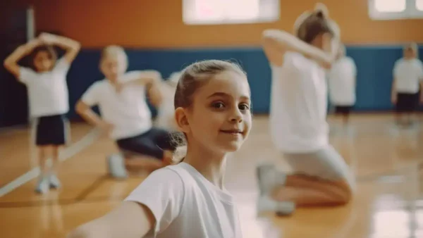 Estudiantes haciendo gimnasia