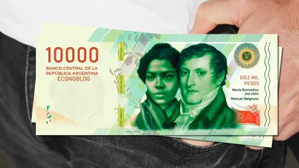 Modelo del nuevo billete de $10.000