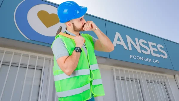 Trabajador en la oficina de Anses