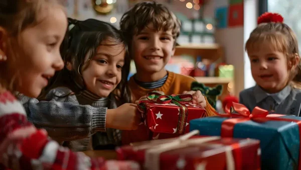 Niños con regalos