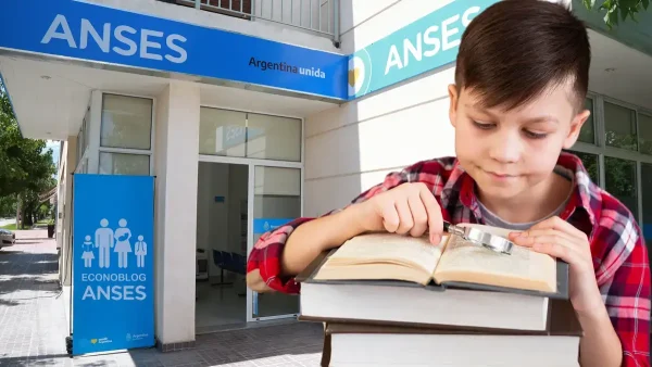 Niño de la UAH con libros en Anses