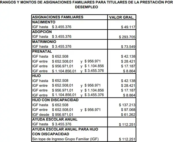 Segundo cuadro con montos