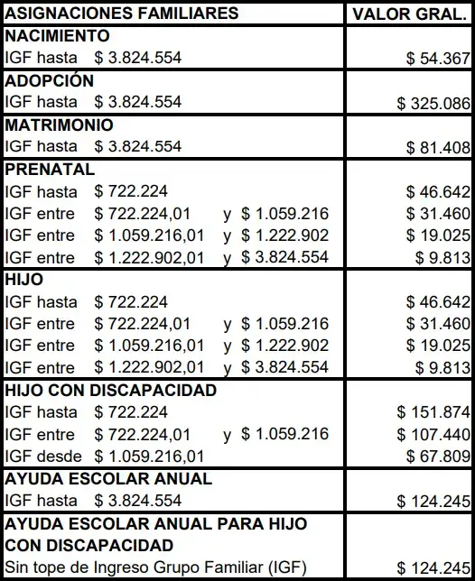 Segundo cuadro de asignaciones