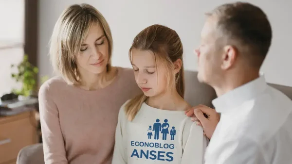 Niña triste de la AUH con remera de Anses