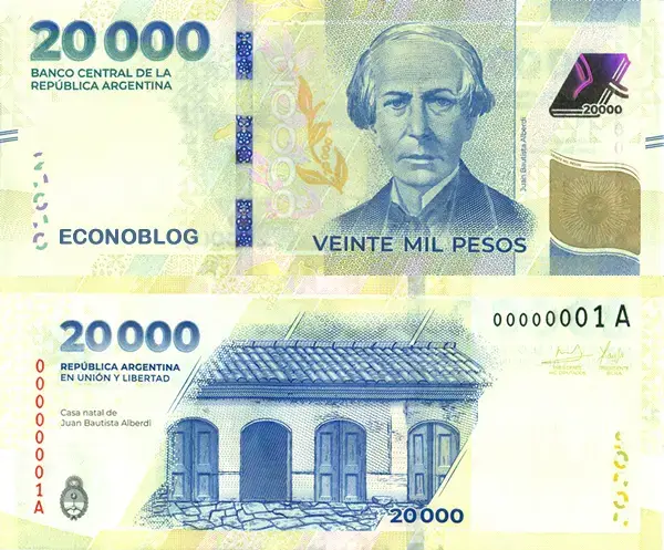 Billete de $20.000