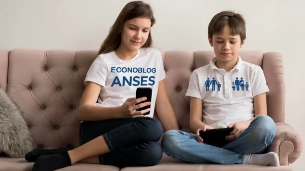 Niños de la AUH y del SUAF de Anses con su celular