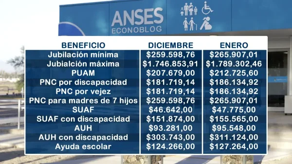 Montos estimativos para enero de 2025