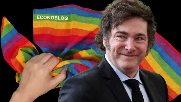 Javier Milei con la bandera gay