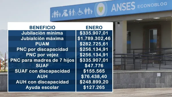 Montos en enero de 2025