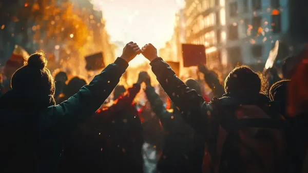 Personas protestando en una marcha