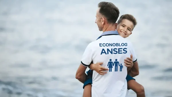 Padre del SUAF con remera de Anses