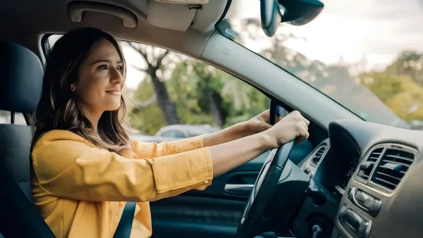 Conductora en su auto