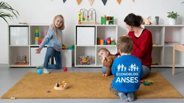 Niños con buzo de Anses para SUAF y AUH