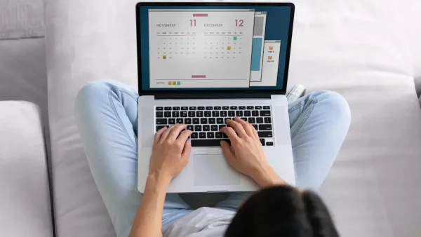Calendario en una computadora