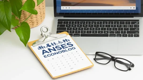 Calendario de la Anses en un escritorio