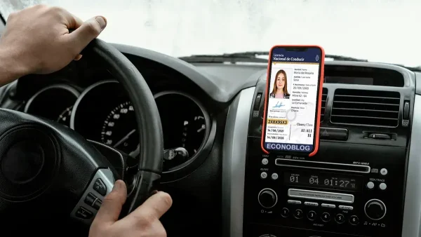 Licencia de conducir en un celular