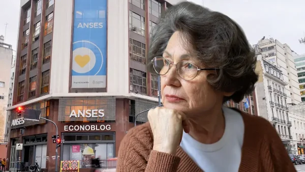 Jubilada pensando frente a Anses