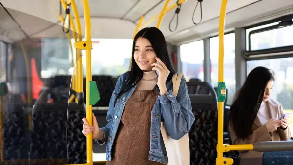 Pasajera de un colectivo