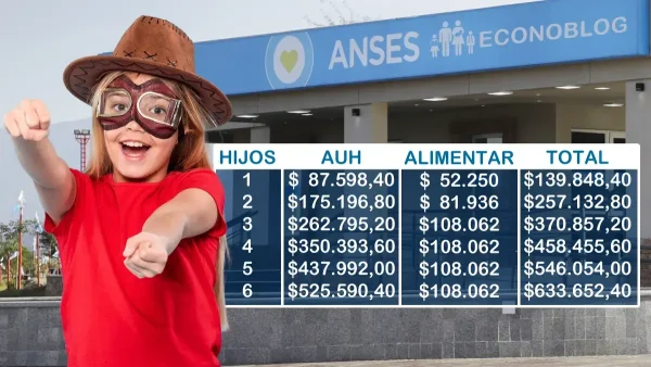 Valores de AUH para junio