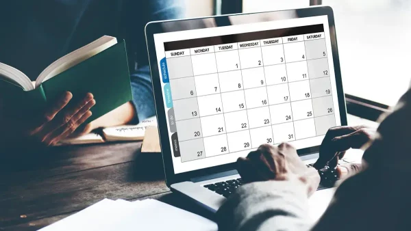 Calendario en una computadora