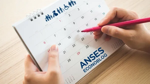 Calendario de la Anses con lapicera