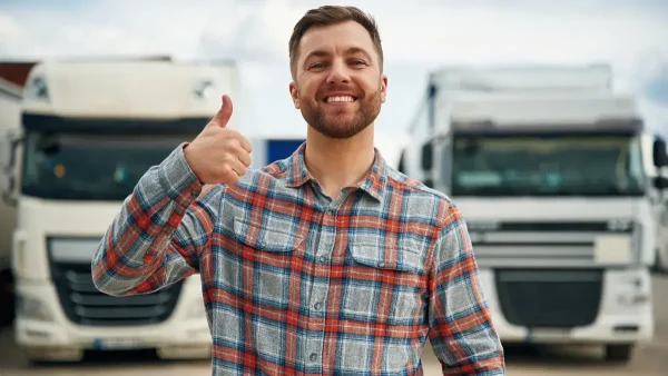 Camionero contento