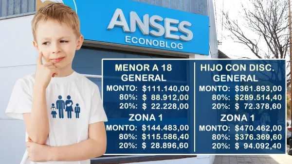 Importes de AUH en julio