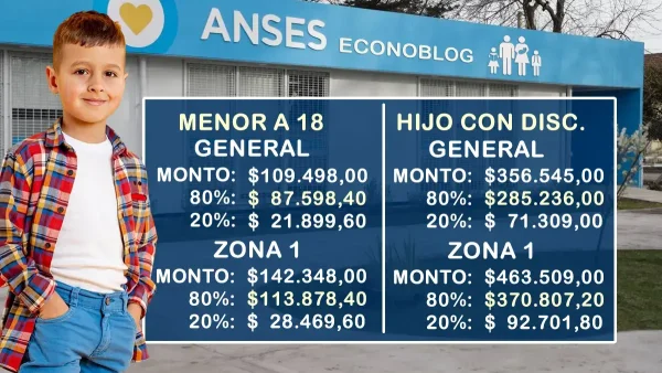 Importes de la AUH en junio de 2025