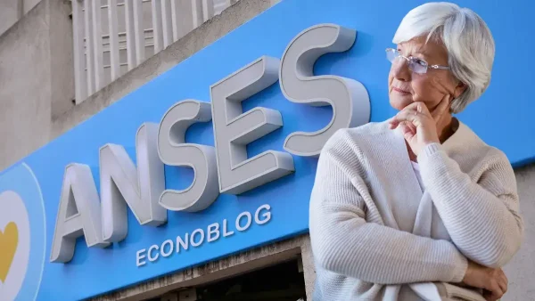 Jubilada pensando frente a Anses
