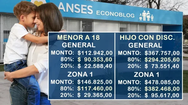 Montos de la AUH
