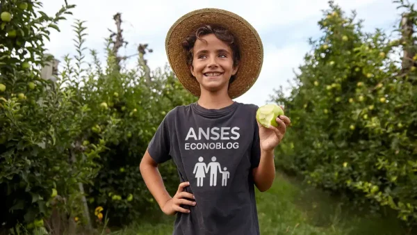 Niño con remera de Anses para el SUAF