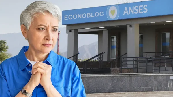 Jubilada triste frente a la Anses
