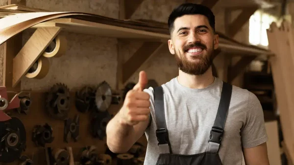 Trabajador contento