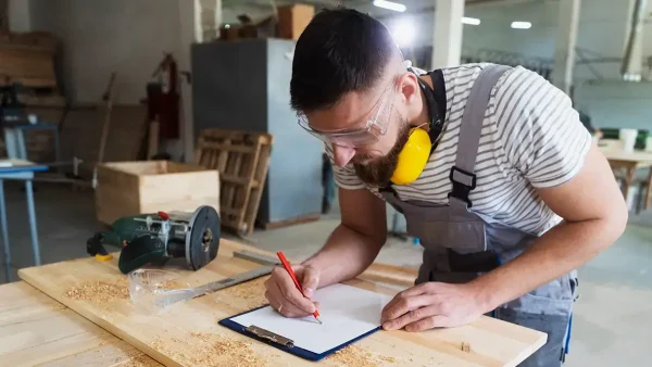 Carpintero trabajando