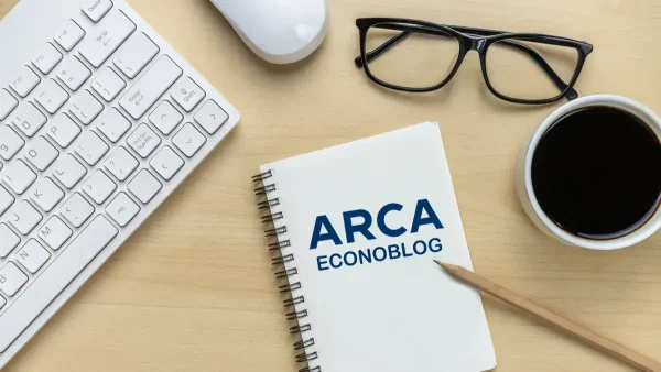 Escritorio con cuaderno de ARCA