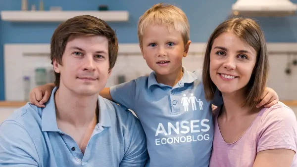 Familia con remera de Anses para SUAF